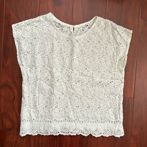 Vintage lace cotton boho top S